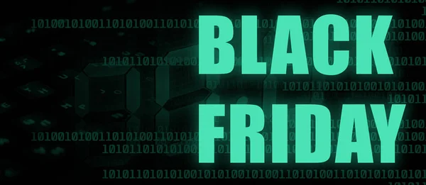 Black friday sale on backlit keyboard with piece of code background. Super friday sale logo for banner, web, header and flyer, design. Christmas and new year shopping.