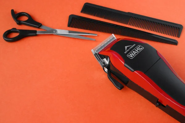 Kharkov Ukraine July 2020 Hairdressers Tool Hair Clipper Wahl Close — Stock Photo, Image