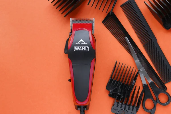 Kharkov Ukraine July 2020 Hairdressers Tool Hair Clipper Wahl Close — Stock Photo, Image