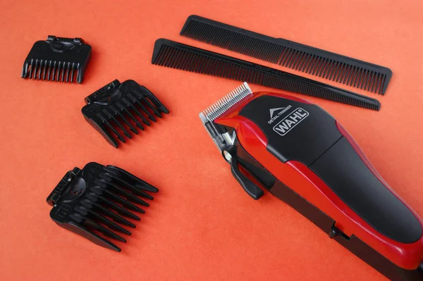 Kharkov Ukraine July 2020 Hairdressers Tool Hair Clipper Wahl Close — Stock Photo, Image
