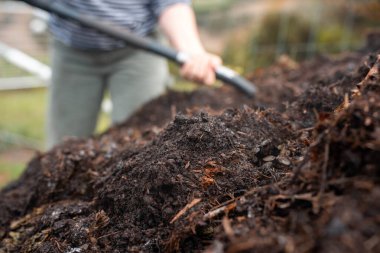 Avustralya 'da gübre yığınları, Tazmanya Avustralya' da dönen organik termofilik gübre. 