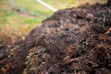 Avustralya 'da gübre yığınları, Tazmanya Avustralya' da dönen organik termofilik gübre. 