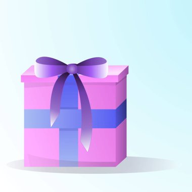 Kurdele ikonlu hediye kutusu, hediye kartı ikonu vektörü.