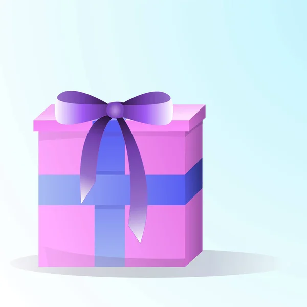 Coffret cadeau avec icône ruban, vecteur icône carte cadeau. — Image vectorielle