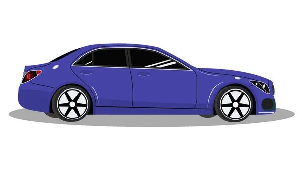 Έννοια του αυτοκινήτου. Μπλε αυτοκίνητο. Σπορ αυτοκίνητο, σύγχρονο αυτοκίνητο. — Διανυσματικό Αρχείο