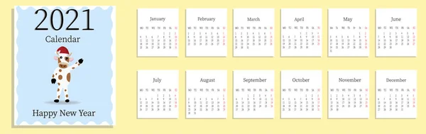 Шаблон Календаря 2021 Год Дневник Проектировщика Минималистском Стиле Корпоративный Деловой — стоковый вектор
