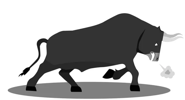 白人背景的黑牛和白牛 面红耳赤的现实公牛矢量说明 — 图库矢量图片