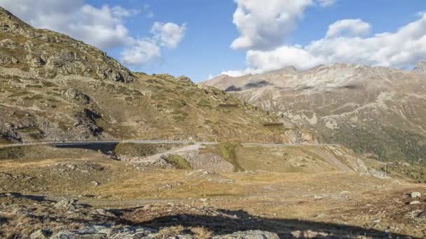 Bernina Schweiz Oktober 2014 Bernina Pass 328 Ett Bergspass Kantonen — Stockvideo