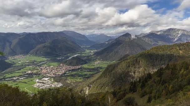 Tolmin Szlovénia 2014 Október Tolmin Egy Kisváros Julian Alpok Déli — Stock videók