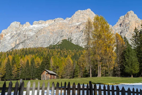 Calfosch Ottobre 2014 Autunno Dolomiti Paesaggio Montano Val Badia Alto — Foto Stock