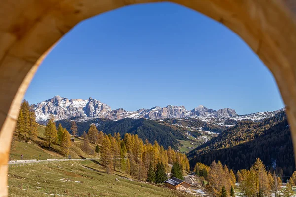Calfosch Itálie Října 2014 Panoramatický Pohled Val Badia Italském Jižním — Stock fotografie