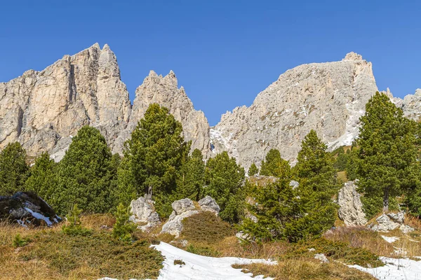 Calfosch Italien Oktober 2014 Dolomiterna Bergskedja Speciella Geologiska Former Sydtyrolen — Stockfoto