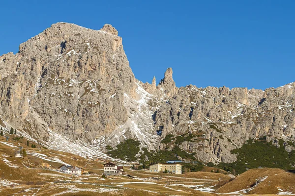 Selva Val Gardena Italien Oktober 2014 Dolomiterna Bergskedja Speciella Geologiska — Stockfoto