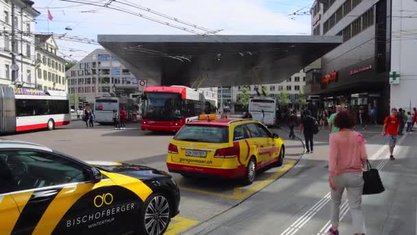 Winterthur Suiza Mayo 2020 Estación Autobuses Taxis Winterthur Sexta Ciudad — Vídeos de Stock
