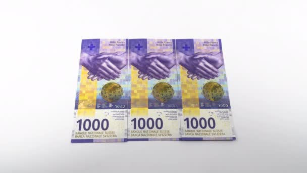 Цюрих Швейцария Июня 2020 Года Остановите Движение Крупнейшими Швейцарскими Банкнотами — стоковое видео
