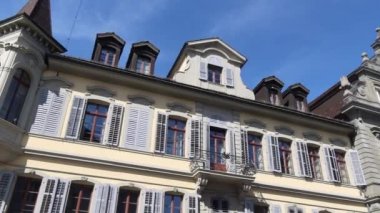 Langenthal, İsviçre - 9 Mayıs 2020: Langenthal İsviçre 'nin Bern kantonuna bağlı Oberaargau idari bölgesinde yer alan bir şehirdir.. 