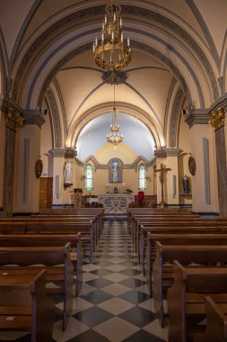 Monte Carlo, Monako - 4 Temmuz 2020: Monako 'nun koruyucu azizi Aziz Devote Şapeli