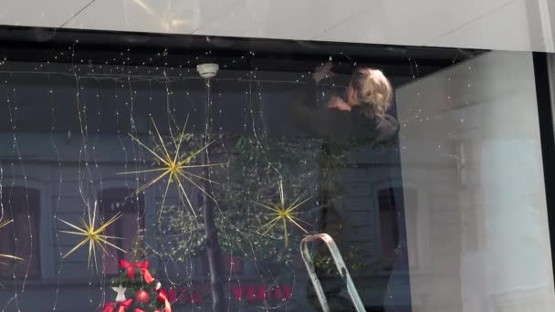 Zuri Switness Zerland Kasım 2019 Bir Satıcı Mağazanın Noel Zamanı — Stok video