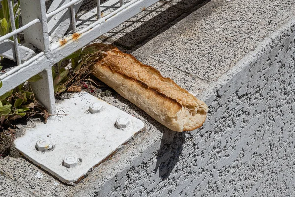 Sisteron France July 2020 Baguette Bread Thrown Ground Town Sisteron — Stock Photo, Image