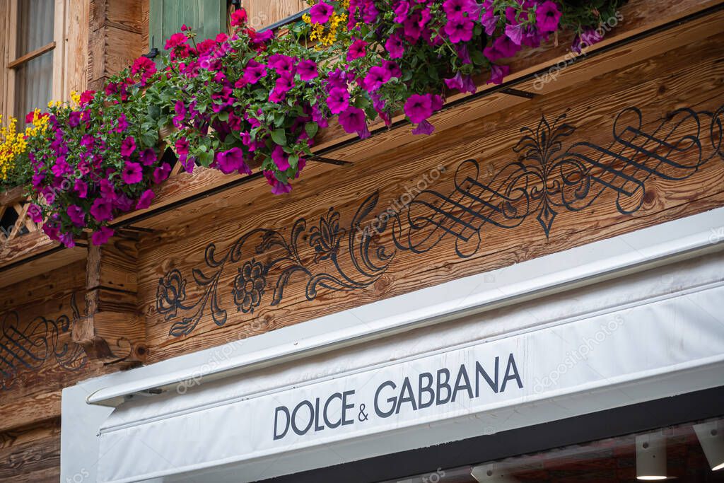 Gstaad, Switzerland - July 16, 2020: Dolce Gabbana fashion store in Gstaad