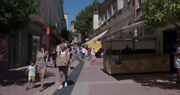 Menton Francie Července 2020 Denní Puls Života Starém Středomořském Městě — Stock video