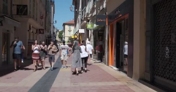 Menton Francia Julio 2020 Pulso Diario Vida Antigua Ciudad Mediterránea — Vídeo de stock