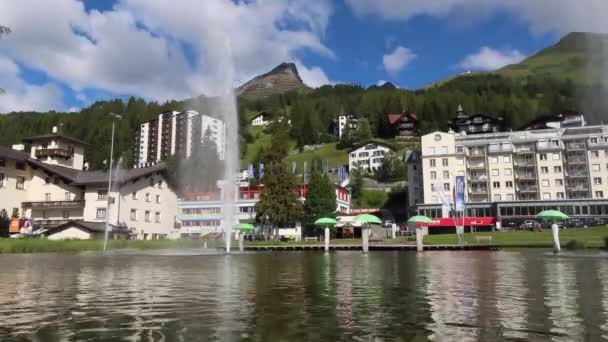 Davos Schweiz Juli 2020 Davos Skidort Och Kommun Kantonen Graubunden — Stockvideo