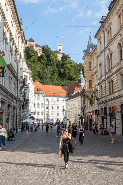 Ljubljana Slovenya Ağustos 2020 Eski Kasaba Slovenya Nın Ljubljana Şatosu — Stok fotoğraf