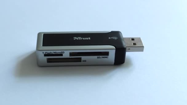 Zurigo Svizzera Agosto 2020 Trust Camera Usb Card Reader Dispositivo — Video Stock