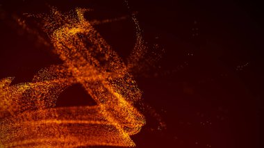 Toz parçacıklarının girdabı. Soyut parçalar. 3B görüntüleme