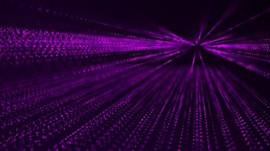 Mor bir arka planda soyut kompozisyon. Bağlantı yapısı. Noktaları ve çizgileri birleştiren bir arka plan. 3d oluşturma.