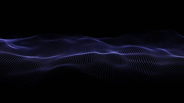 Welle Von Teilchen Futuristische Punktwelle Abstrakter Hintergrund Mit Dynamischer Welle — Stockfoto