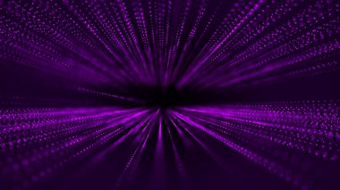 Mor bir arka planda soyut kompozisyon. Bağlantı yapısı. Noktaları ve çizgileri birleştiren bir arka plan. 3d oluşturma.