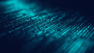 Toz parçacıkları. Parçacıkların soyut arkaplanı. 3d oluşturma