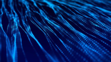 3 boyutlu DNA çizimi. Soyut dijital bağlantı noktaları ve çizgileri. DNA yapısı. Veri teknolojisi geçmişi. Ses dalgası. 3d oluşturma