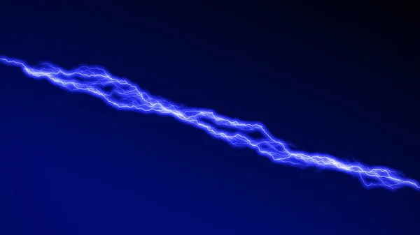 Ein Blitz Auf Blauem Hintergrund Blitzschlag Blitzlicht Rendering — Stockfoto