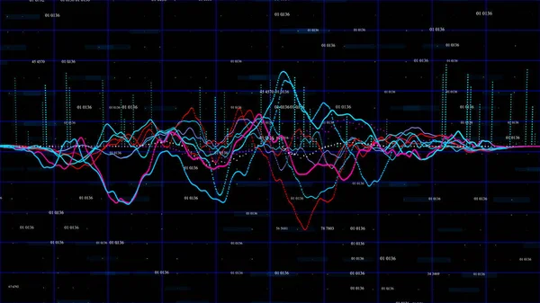 Trading chart on a dark background. binary options. bitcoin prices rise and fall, trade. 3d rendering