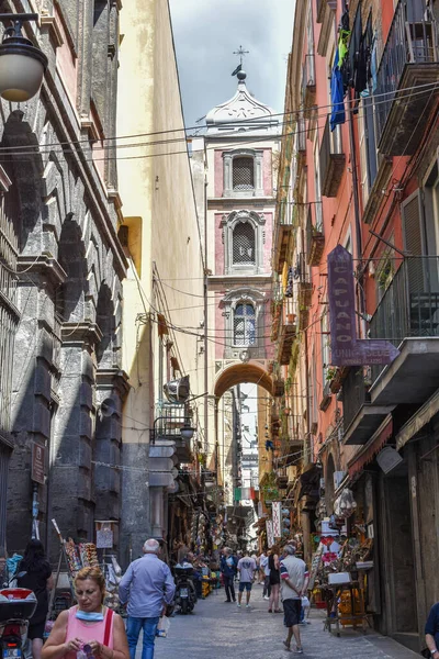 Nápoles Italia 2020 Gente Paseando Por Las Calles Centro Histórico — Foto de Stock