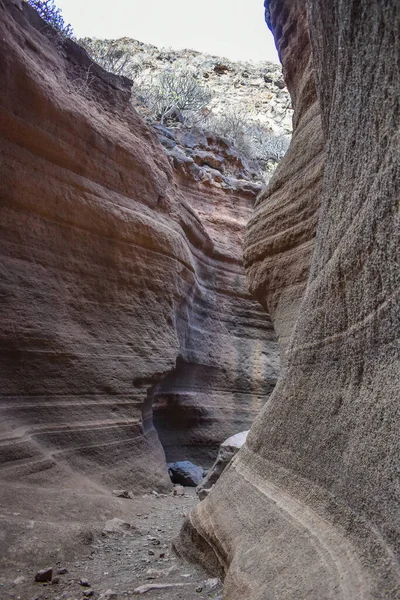 Tobas Colores Barranco Las Vacas Gran Canaria Duże Góry Gładkiego — Zdjęcie stockowe