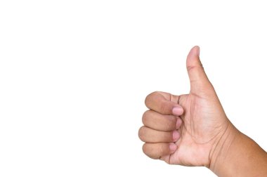 Sağ başparmak, beyaz arkaplan