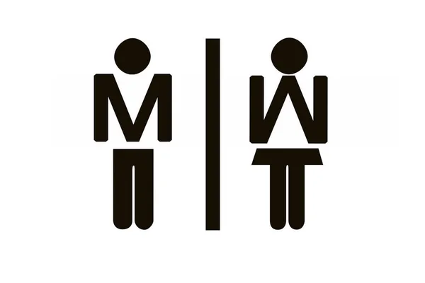 Erkekler ve kadınlar tuvalet tabelası