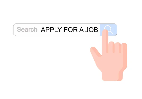 Icon Hand Finger Click Search Job Apply Computer — Stock Photo, Image