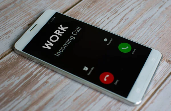 Phone screen with incoming call Communication concept