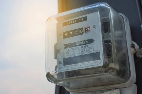 The electricity meter is used to tell the consumption of electricity in a home or office.