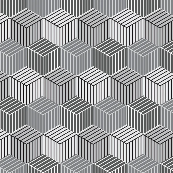 Silver Shade Cubic Shape Line Pattern Background Vector Illustration Image — Stock Vector