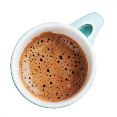 Bir fincan sıcak çikolata veya kakao beyaz izole