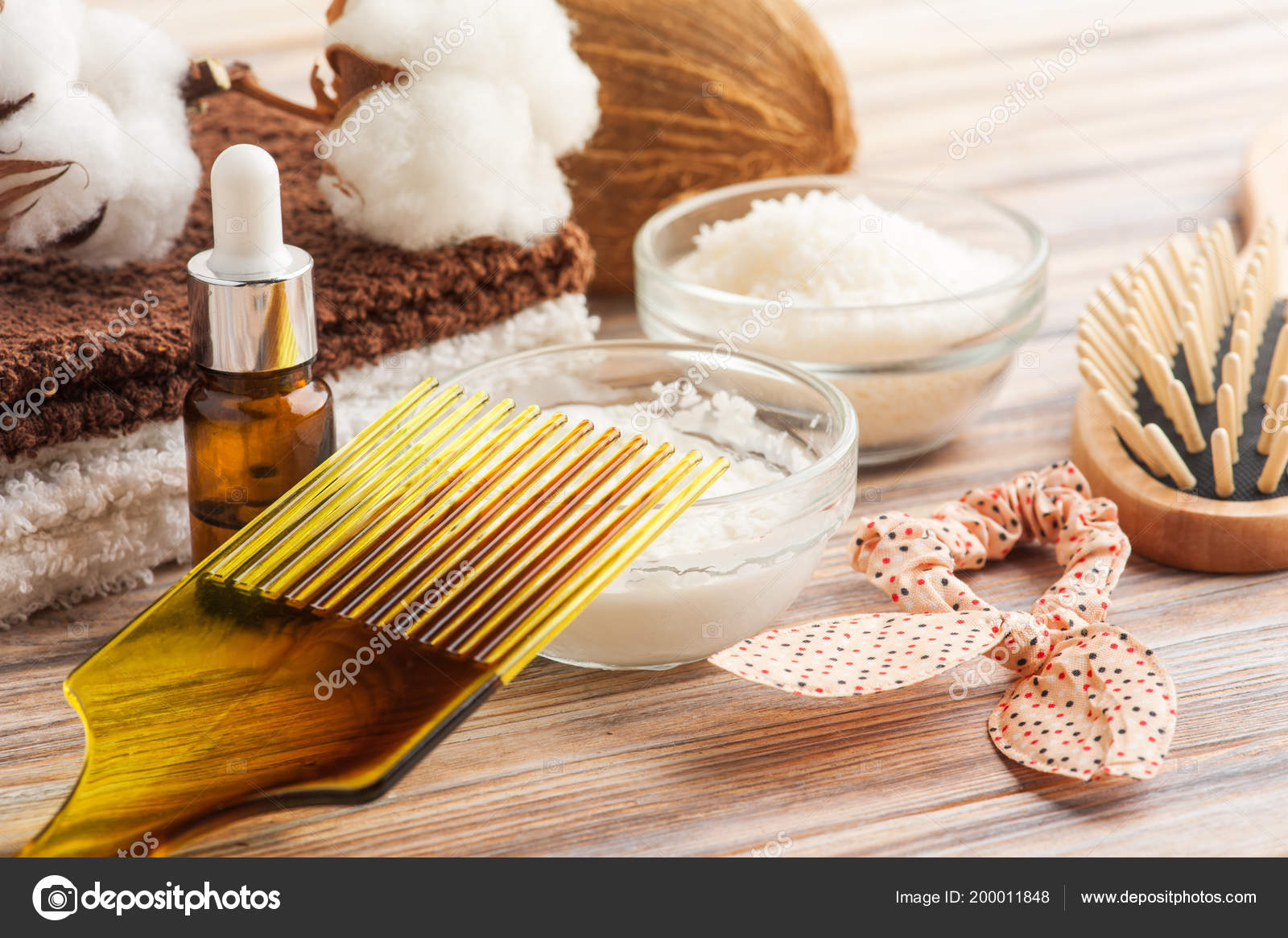 Natural Hair Treatment Coconut Butter Spa Set Homemade Mask