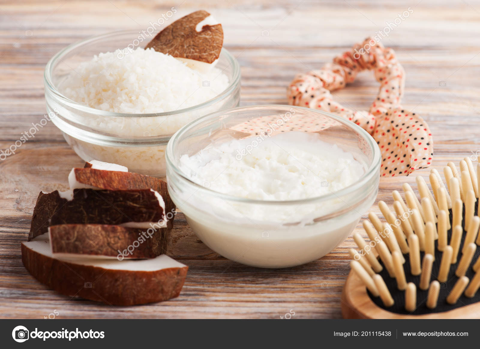 Natural Hair Treatment Coconut Oil Spa Set Homemade Mask Stock