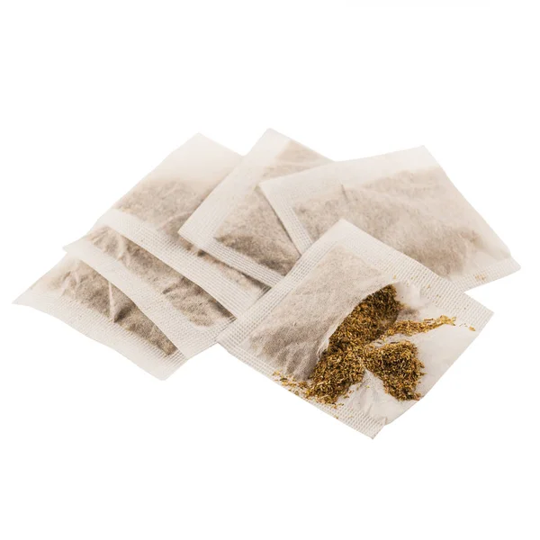 Set of square dry bags with herbal tea — Stock Photo, Image