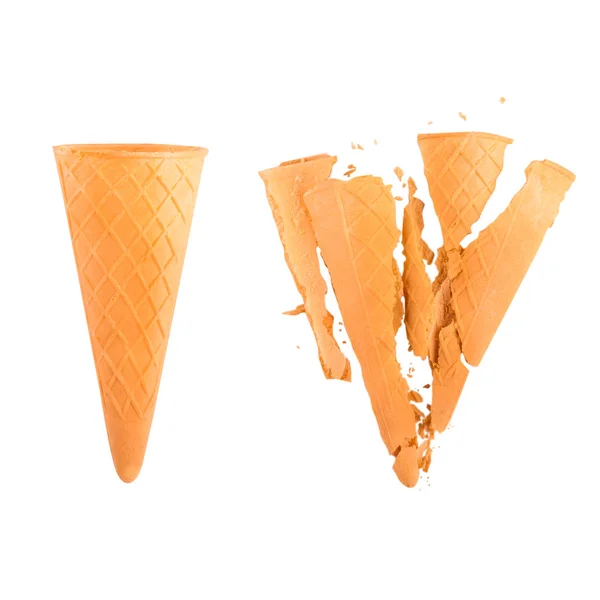 Empty and crushed ice cream cones — Stock Photo, Image